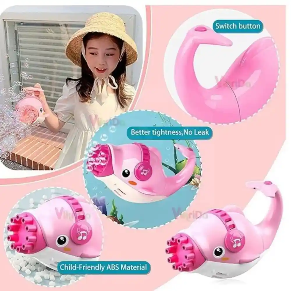 68c86d311fcb2 Automatic Cute Dolphin Bubble gun Machine For Kids - Image 1